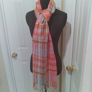 Preppy Pink Plaid  Soft and  Cozy Winter Scarf